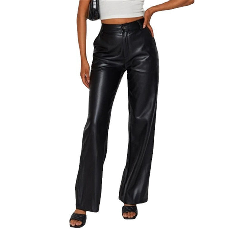 Ladies Elegant Pants in Faux Leather Lune London