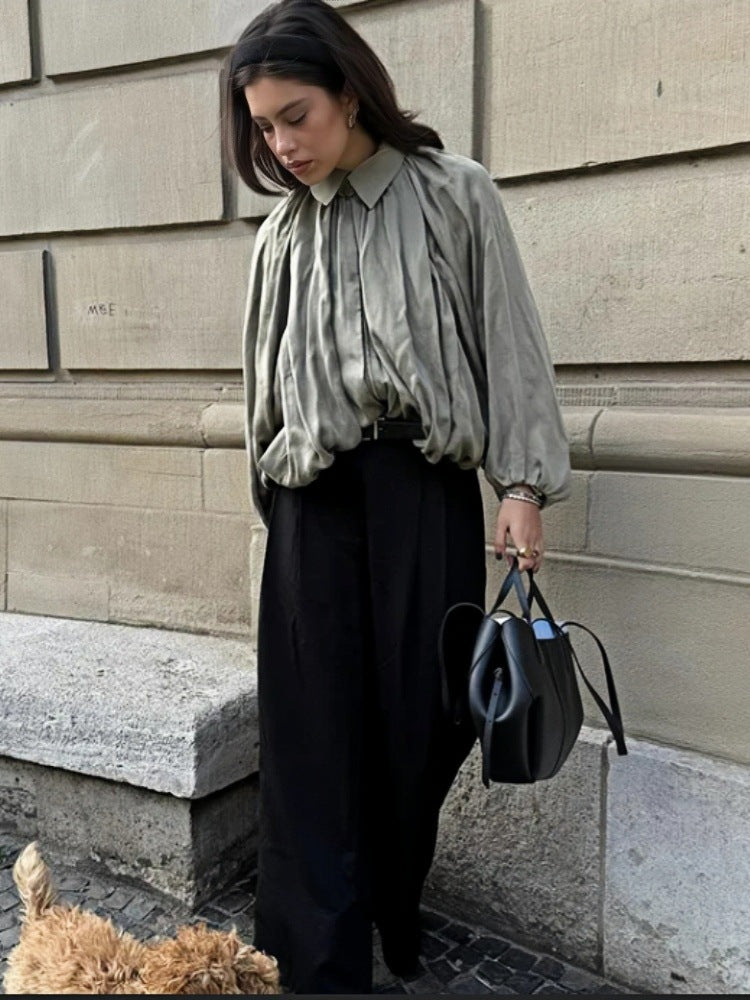Ladies elegant and breathable blouse with ruffle details Lune London
