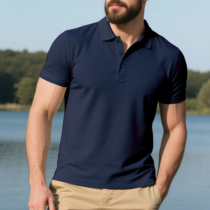 Men's sports polo in breathable functional material Lune London