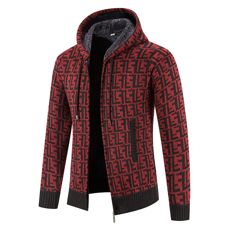 Modern knitted jacket for men with high collar Lune London