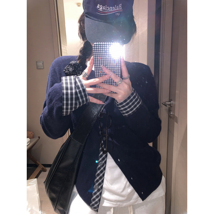 Gilet féminin en mélange de cachemire fin avec patte de boutonnage élégante Chic & Stil