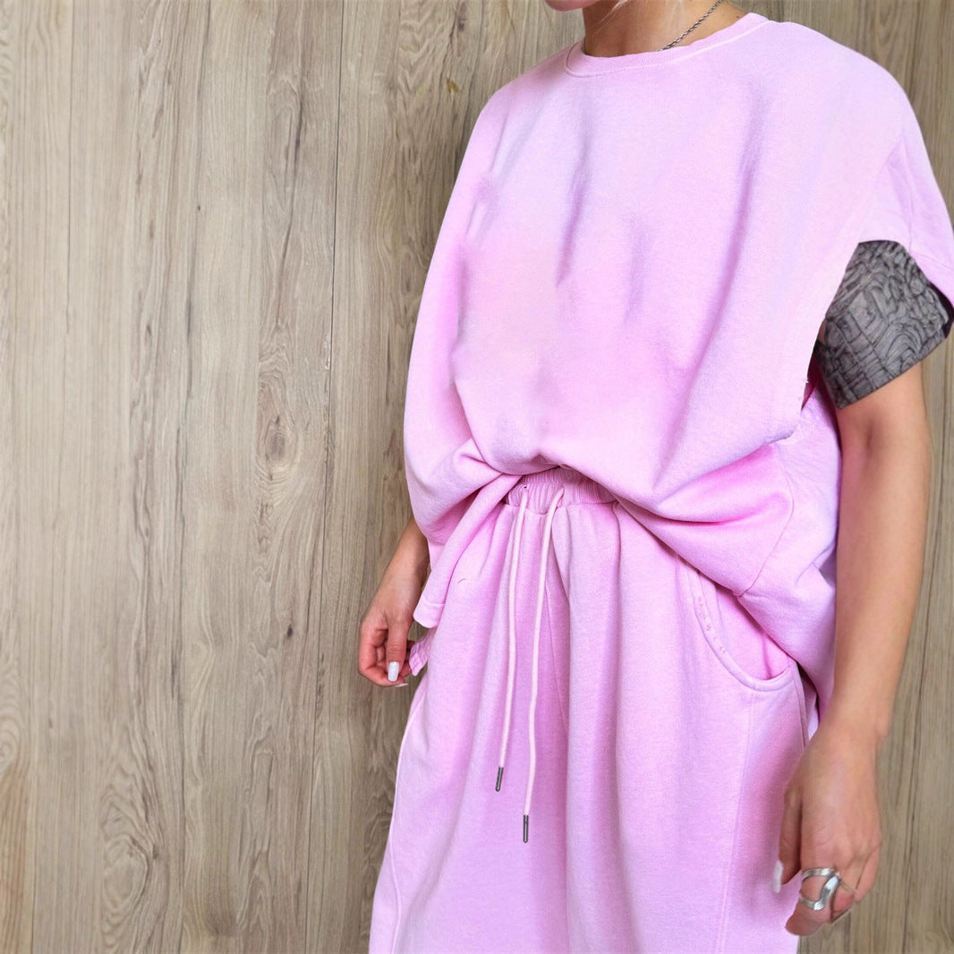 Oversized sporty dress set for women with drawstring at the waist and side pockets Lune London
