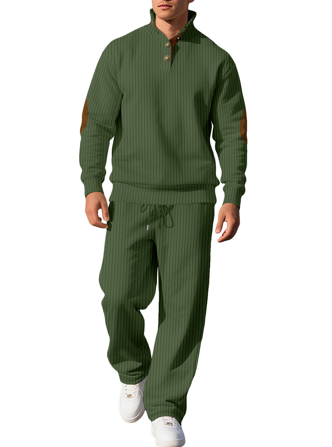 Men's sporty sweatshirt with an innovative button placket design and chic and stylish accents