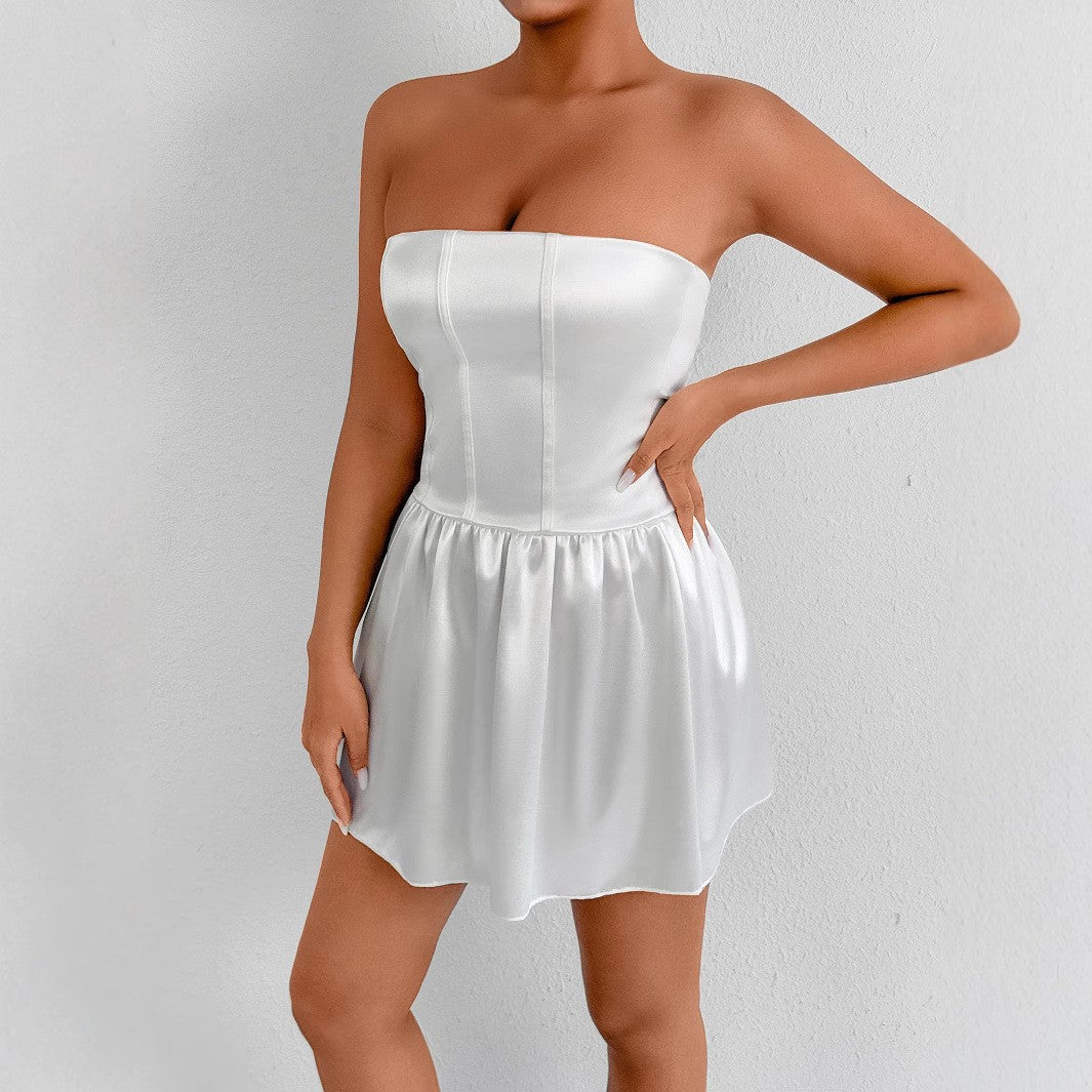 Women's evening dress with fitted bodice and flowing skirt Lune London