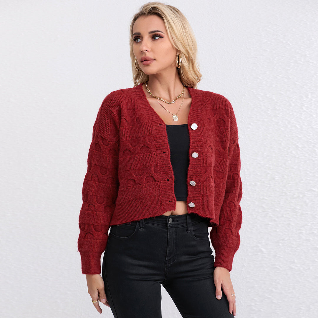 Cardigan pour femme avec motif jacquard à la mode Chic & Stil