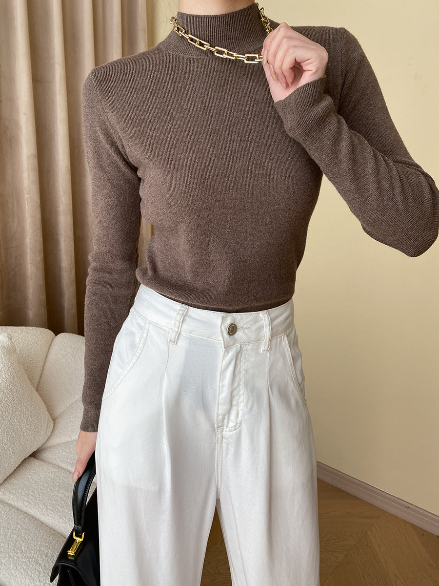 Ladies fitted turtleneck top made of fine ribbed knit Chic & Stil