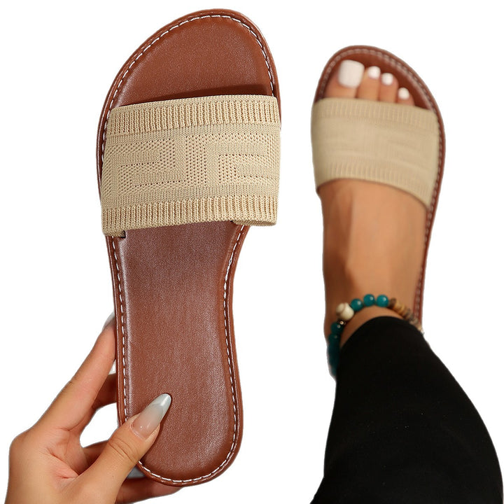 Ladies Elastic Band Slip Sandals Lune London