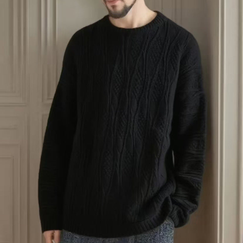 Chunky knit sweater for women with a unique honeycomb pattern and a high collar Lune London