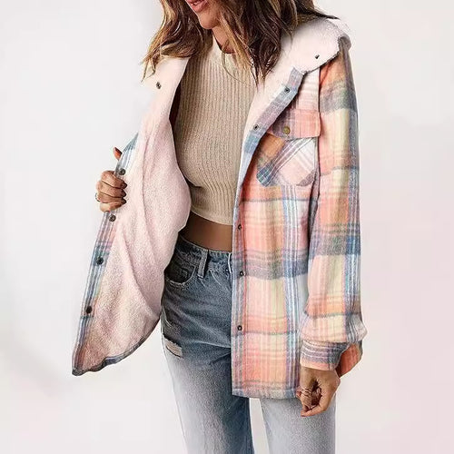 Ladies flannel jacket with fleece lining Lune London