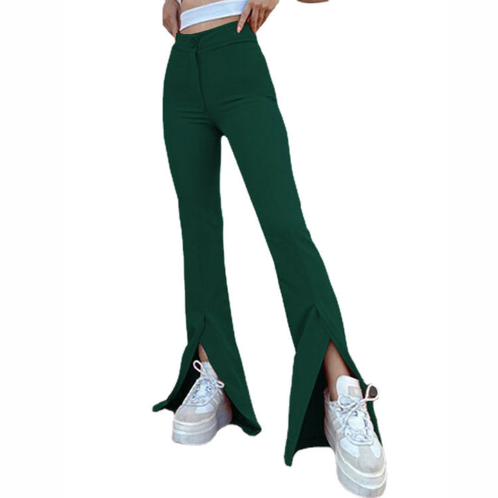 Flared pants for women with side slits and high waist Lune London