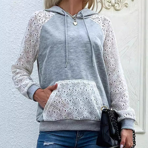 Hoodie for women with delicate lace details Lune London
