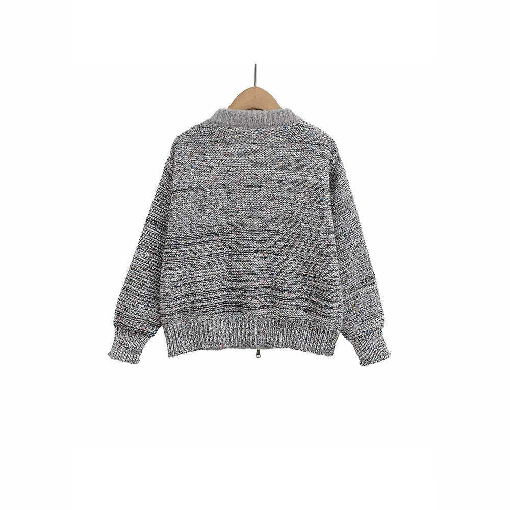 Ladies knit cardigan with colorful bird pattern Lune London