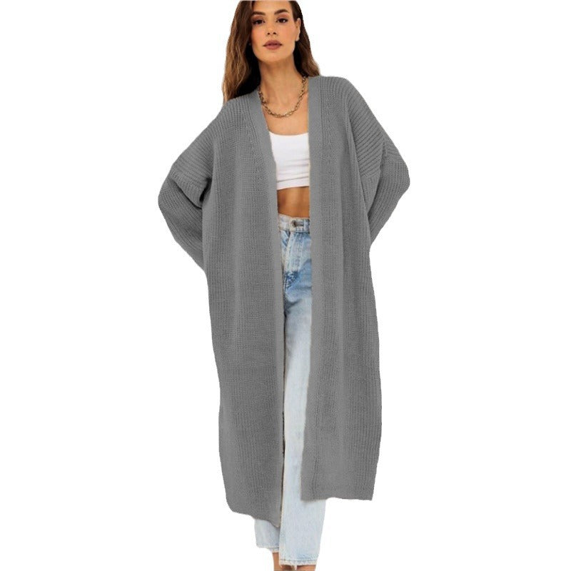Cardigan en tricot épais pour femmes avec design à ouverture frontale et poches profondes Chic & Stil