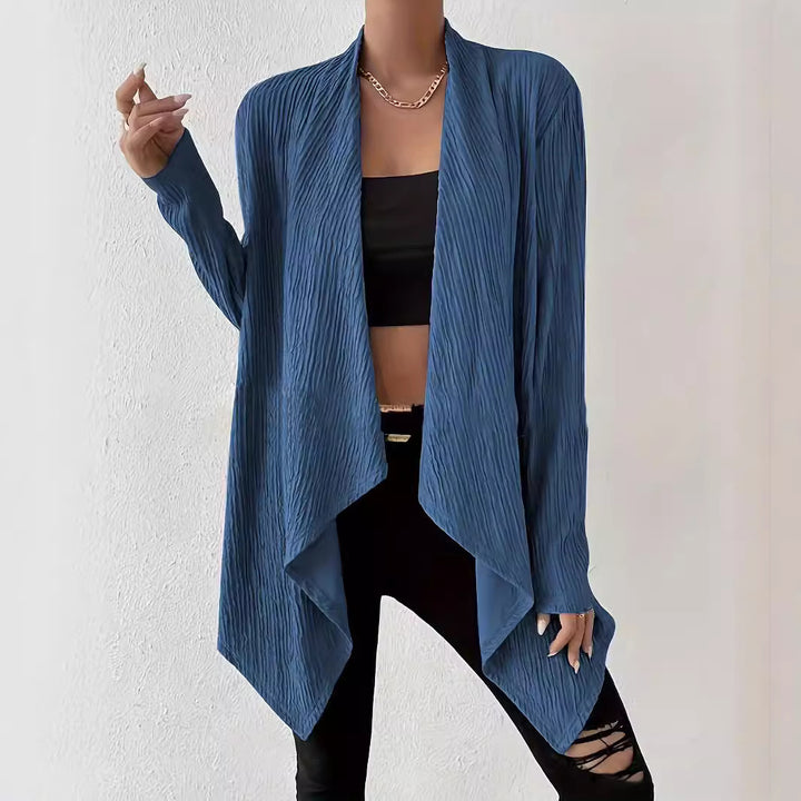 Women Casual Knitted Jacket with Modern Waffle Pattern Lune London