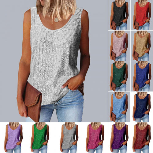 Ladies shimmering top with glistening fabric and figure-friendly cut Lune London