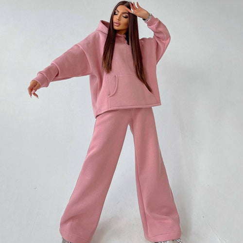 Lune London | Women's Casual Oversized Hoodie and Wide Leg Pants Set