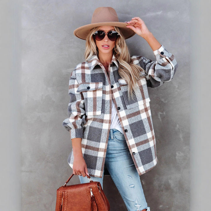 Ladies Vichy Shirt with relaxed fit and pockets Lune London