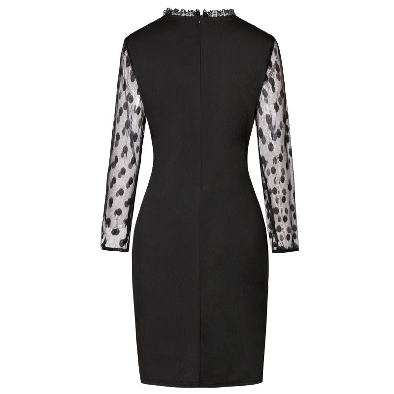 Lune London polka dot sheer sleeve mini dress