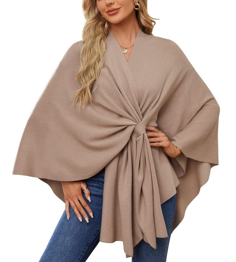 Ladies Elegant Wrapped Sweater with Asymmetrical Cut Lune London
