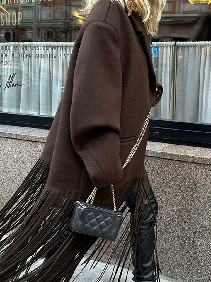Manteau surdimensionné pour femmes avec franges Chic & Stil