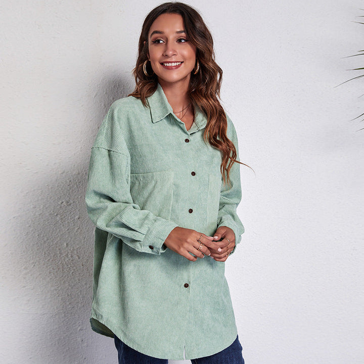 Women's Oversized Shirt Dress in Corduroy Lune London