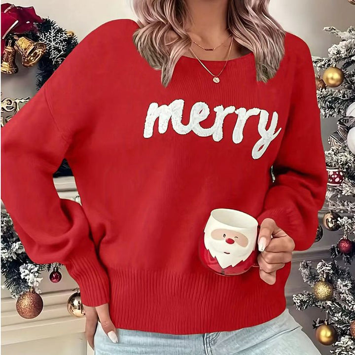 Ladies comfortable sweater with festive print Lune London