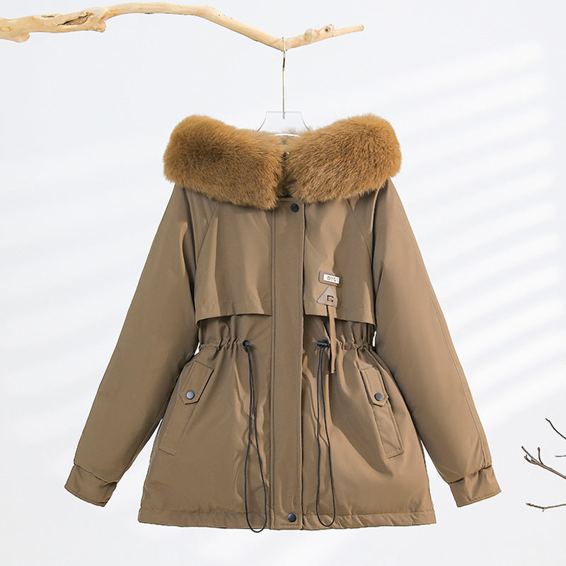 Ladies winter coat with removable fur collar Lune London