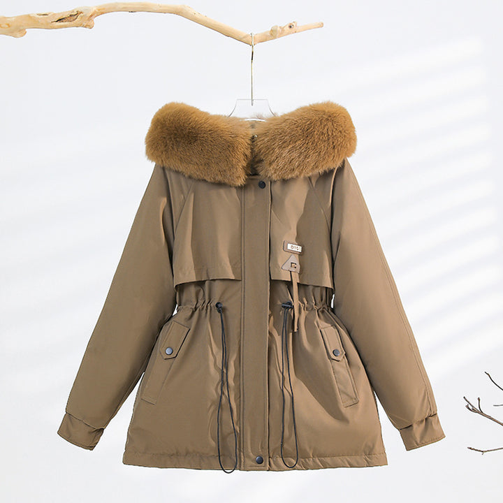 Ladies winter coat with removable fur collar Lune London
