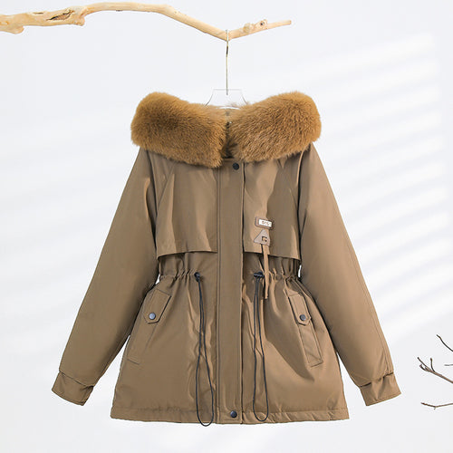 Ladies winter coat with removable fur collar Lune London
