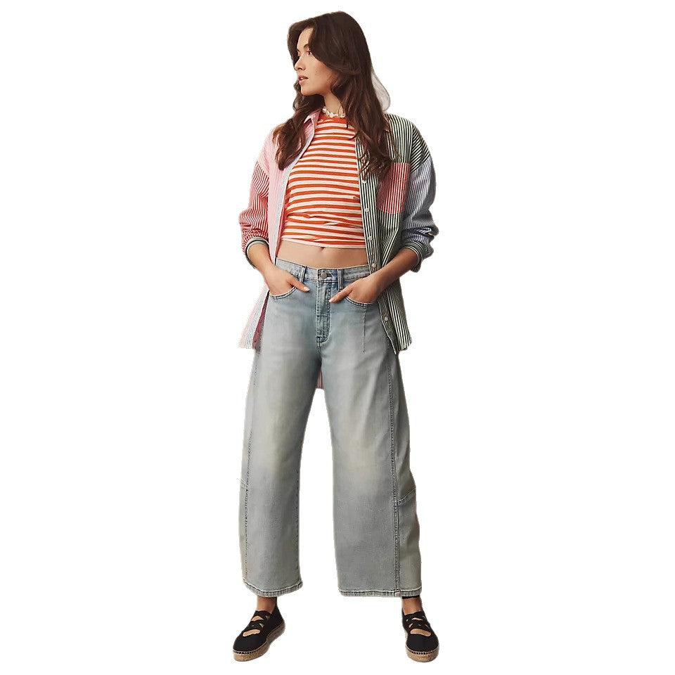 Women's wide denim pants in a modern cut with a high waistband Lune London