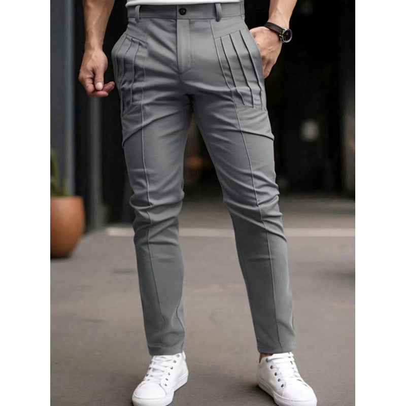 Stylish slim-fit dress pants for men with pleated design Lune London