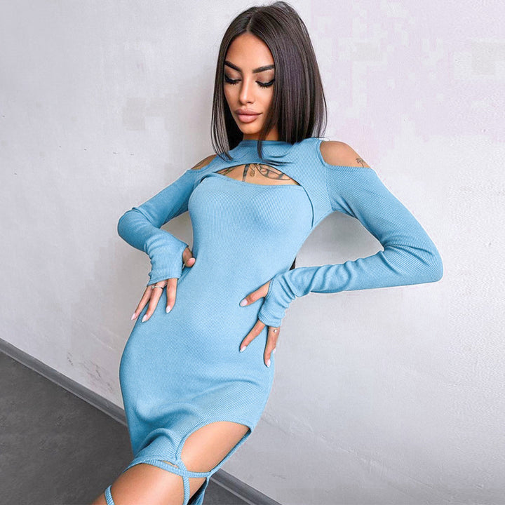 Women Elegant Off-Shoulder Maxi Dress with Refined Straps Lune London