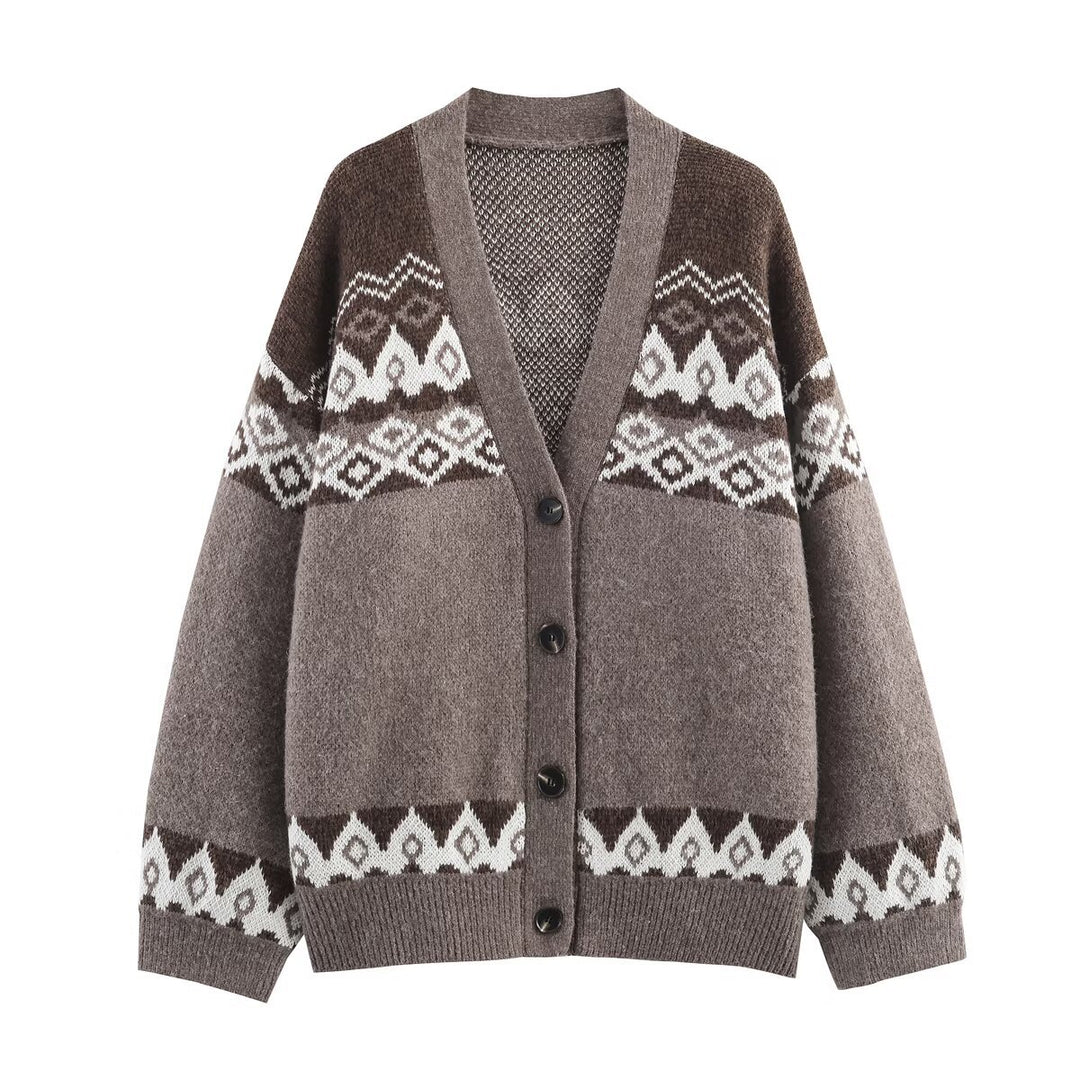 Cardigan en tricot confortable pour femmes avec motifs traditionnels Chic & Stil