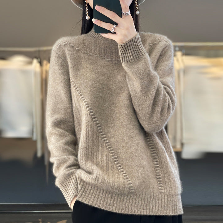 Pull en tricot pour femmes avec col structuré et coupe asymétrique Chic & Stil