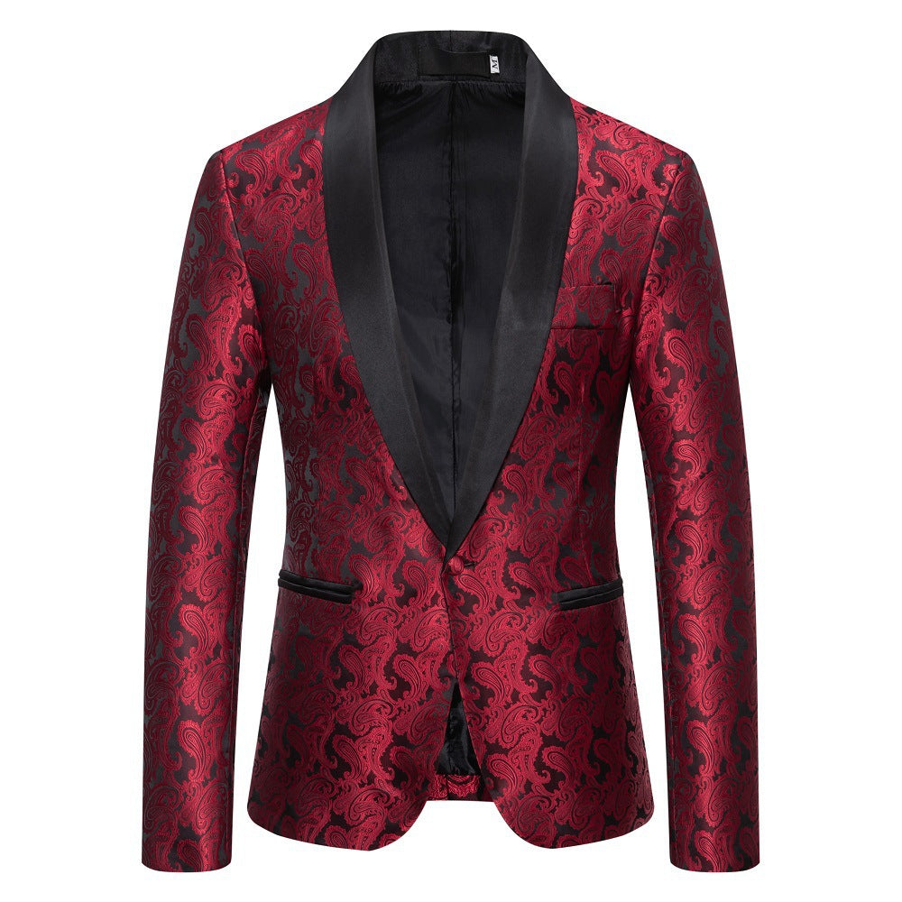 Veste de smoking élégante pour hommes avec motif jacquard floral Lune London