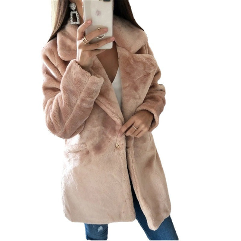 Women's oversized cozy cotton coat with luxurious faux fur Lune London