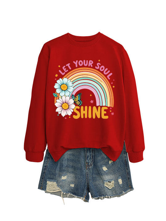 Sweatshirt pour femmes avec dégradé coloré et design graphique floral Chic & Stil