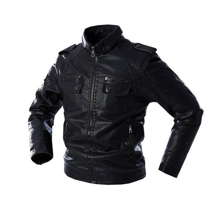Casual leather jacket for men with multiple pockets Lune London