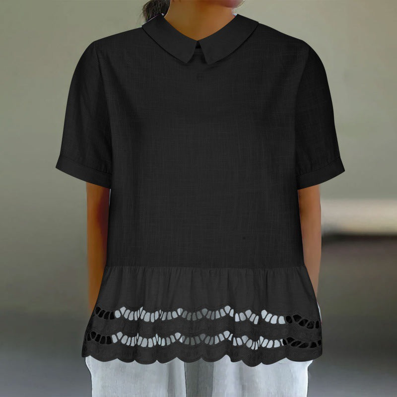 Elegant lace hem blouse Lune London for women