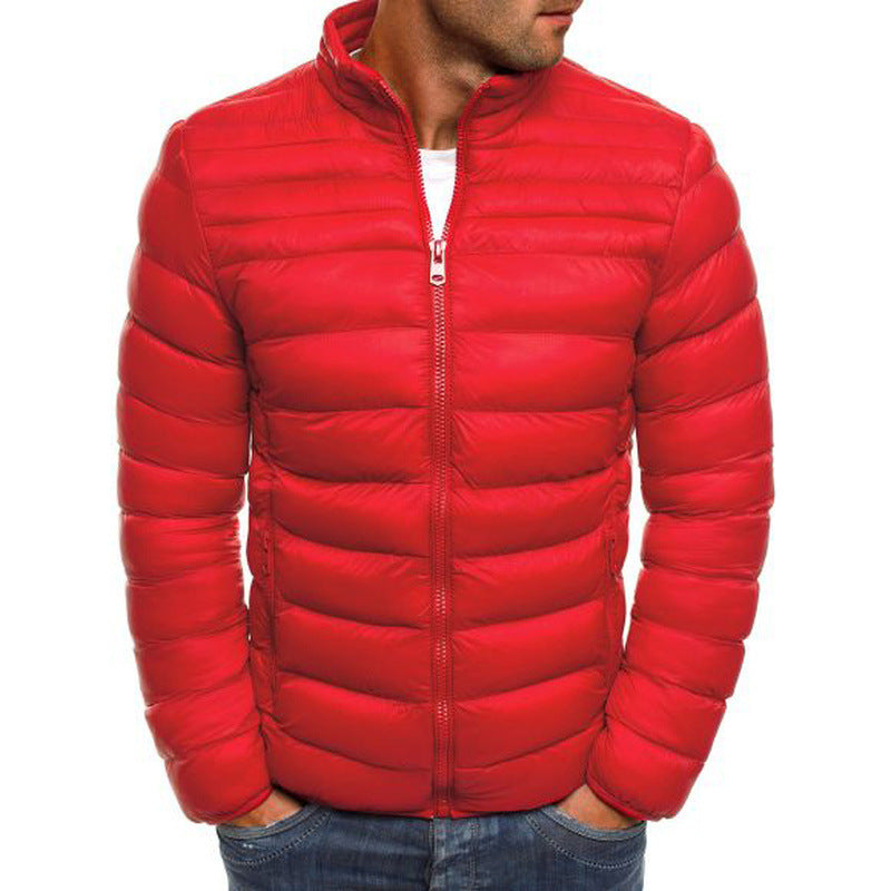 Quilted jacket for men with a stand-up collar and zippered side pockets Lune London
