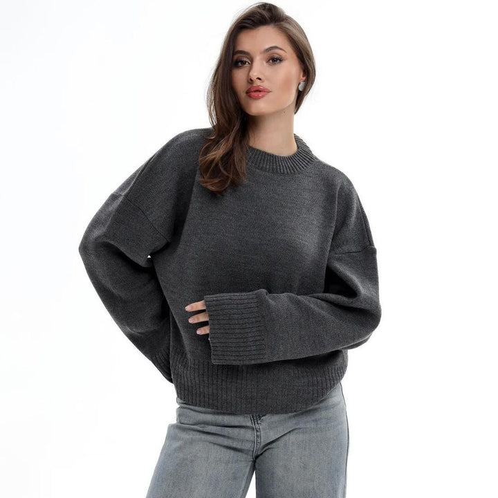 Pull confortable pour femmes avec coupe décontractée et motif tricoté texturé Chic & Stil
