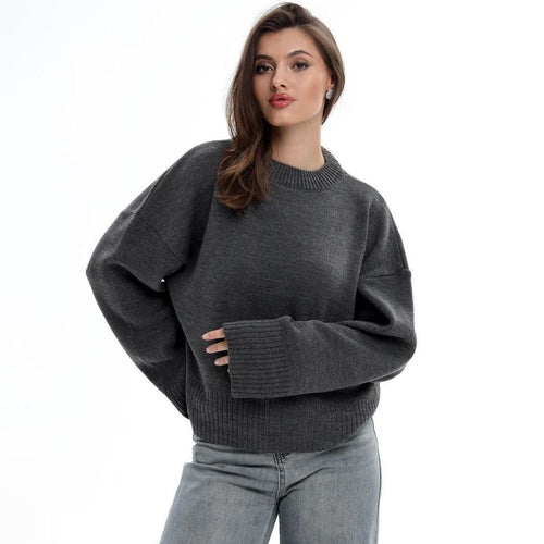 Pull confortable pour femmes avec coupe décontractée et motif tricoté texturé Chic & Stil