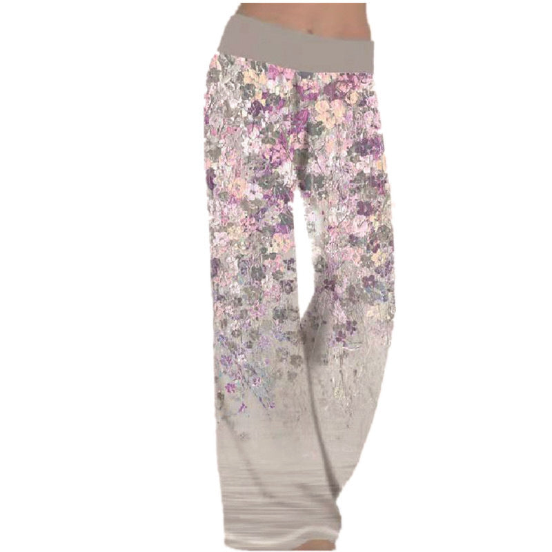 Ladies Loose Floral Pattern Trousers Lune London
