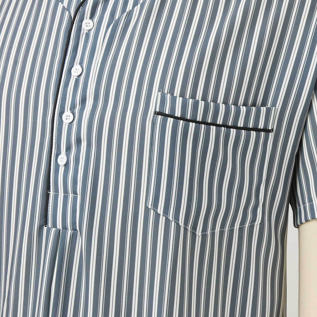 Nightgown for women with elegant stripes and practical button placket Lune London