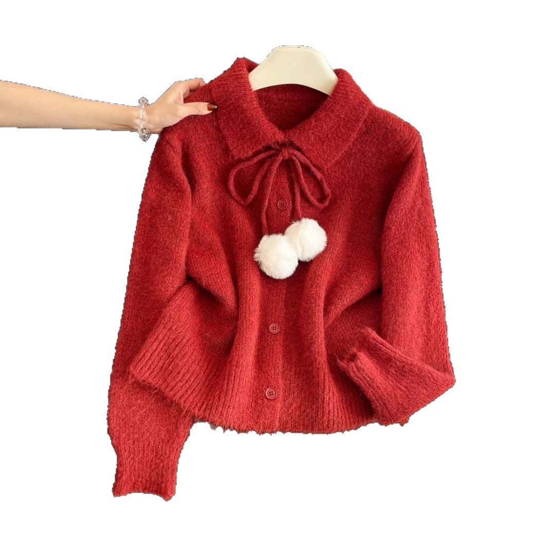 Cardigan féminin ludique avec grand col Chic & Stil