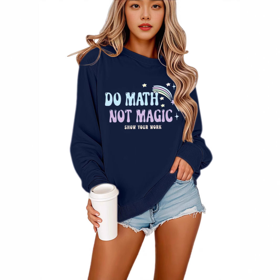 Sweatshirt femme avec impression mathématique motivante et coupe décontractée Chic & Stil