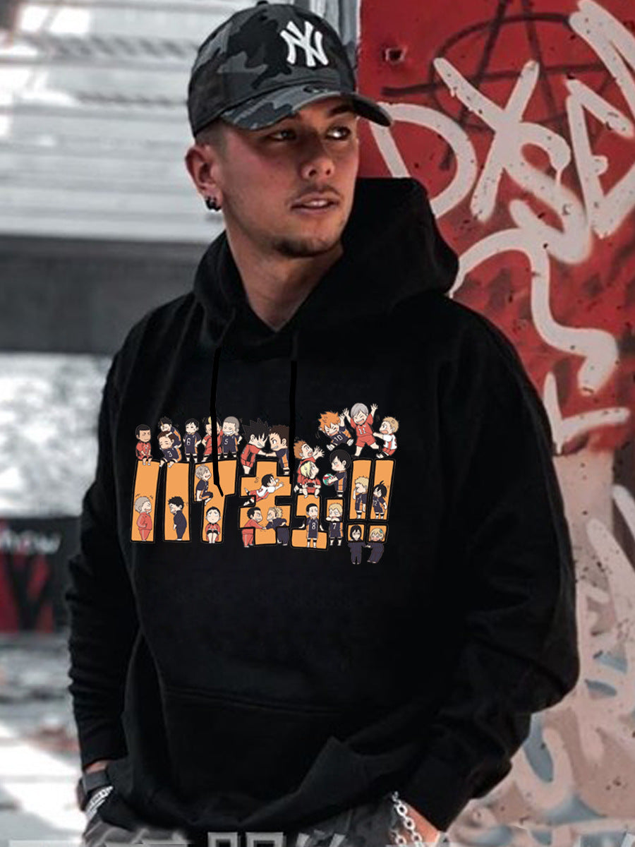 Hoodie woman with colorful anime print Lune London