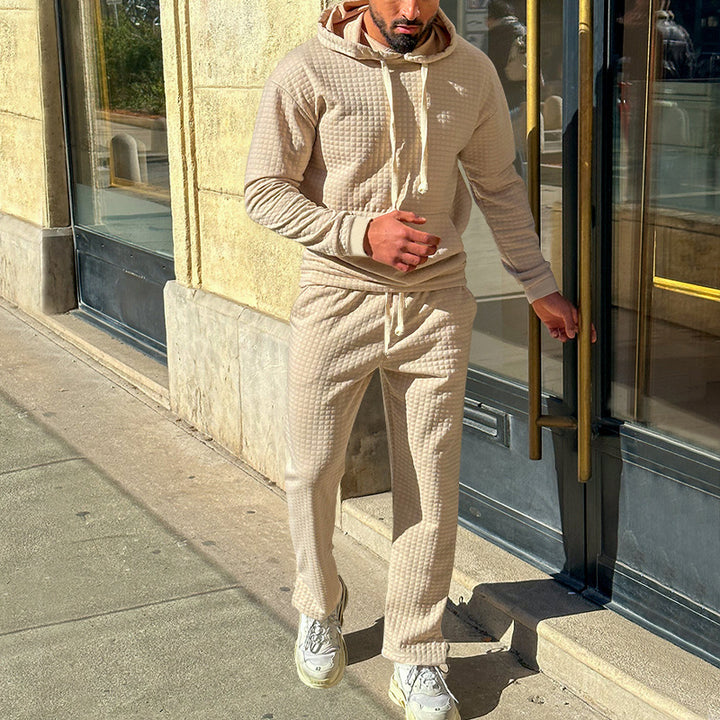Men's Fleece Sports Set with Modern Structured Design and Practical Hood Lune London