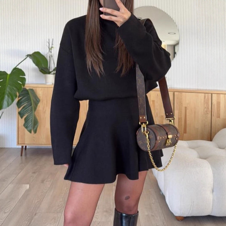 Robe sweat décontractée pour femmes avec des manches hautes Chic & Stil