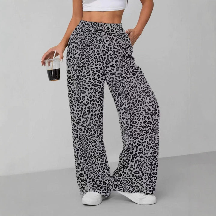 Pantalons en chiffon large pour femmes à motif léopard Lune London